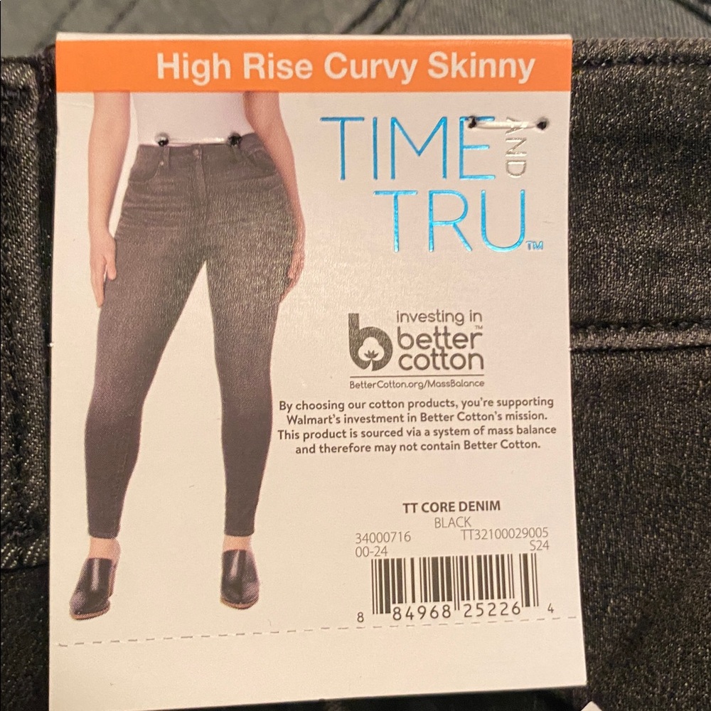 Time and Tru Black High Rise Curvy Skinny Jeans…size 18 - Picture 6 of 6